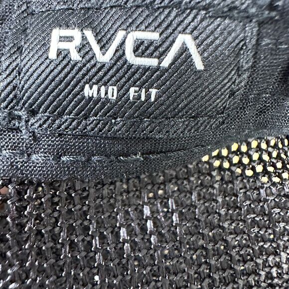 RVCA Black Mid Fit Mesh Trucker Snapback Hat One Size - Picture 4 of 6